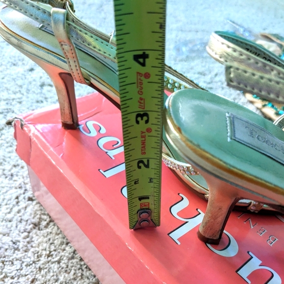 Strappy Gold and Crystal High Heels Size 7.5 - Picture 3 of 3